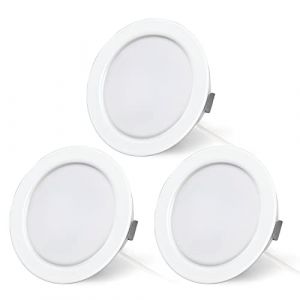 URing LED Spot 12V Encastrable, Spot LED Encastrable 12V Dimmable 3,5W 3000K blanc chaud 300LM Extra Plat, encastré lampe plafonnier Lumières pour meuble Camping-Car Caravane Bateau Salon,Lot de 3 (DUOMII, neuf)