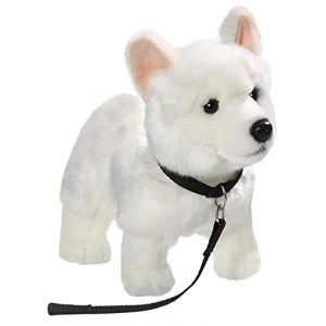 Carl Dick Peluche Chien de Berger Blanc Assis avec Laisse de Chien, 26cm 3485 (Plueschtier, neuf)