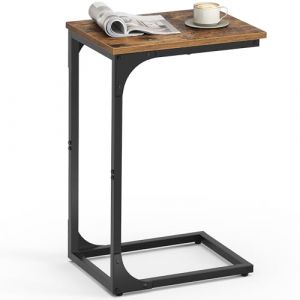 VASAGLE Table d'Appoint, Bout de Canapé, Table de Chevet en C, Plateau de Télévision, pour Salon, Chambre, Style Industriel, Marron Rustique et Noir LET350B01 (SONGMICS HOME FR, neuf)