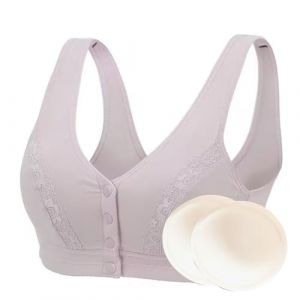 XWSM Soutien-Gorge de Mastectomie à Fermeture Frontale, Post-Chirurgie, avec Poches de prothèse Mammaire en Silicone, Haut Bralette, Lingerie for Femmes (Color : Gray, Size : XL/X-Large) (hongshop。, neuf)