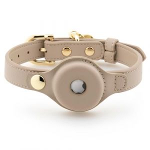 NINA WOOF - Collier pour Chien Compatible avec Airtag 2021 Cupertino Colliers, Harnais et Laisses pour Chien en Cuir Vegan avec Support de Dispositif de Suivi de Chien (Moyen (Cou: 15x19)) (Honest Brands Shop, neuf)