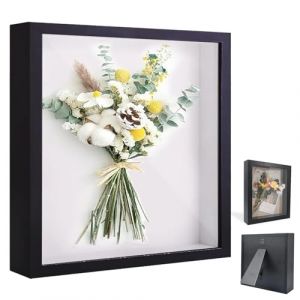 YUNXCNA Cadre Photo 3D, Cadre Photo Profond à Remplir 25 x 25 cm, avec Plaque Acrylique Transparente, Cadre Objet 3D Profond 3cm, Cadre Stéréoscopique Carré, Décoration Murale Stéréoscopique, Noir (TZMH Eur, neuf)