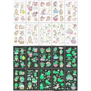 QQY 10 stickers tatouage temporaire lumineux, style mixte autocollant tatouage temporaire, tatouage lumineux, tatouage faux papillon sirène ou plus maquillage de fête (N) (EONYUANGUO, neuf)