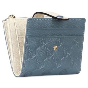FALAN MULE Portefeuille Femme Porte Carte de Credit Cuir avec RFID Blocage Portefeuille Slim Porte-Monnaie Monnaie Femmes Portefeuille A09 Bleu et Blanc (FALAN MULE UK, neuf)