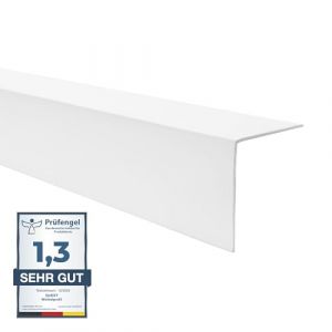 QUEST Profilé de Protection des Bords en PVC Rigide 100cm – Cornière d’Angle pour Mur ou Meuble – Finition de Coin Résistante – Blanc, 30x30mm (QuestProfile, neuf)
