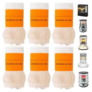 6 Pi&egrave;ces Rechange pour Chauffage &Agrave; P&eacute;trole, M&egrave;ches De Po&ecirc;le Au K&eacute;ros&egrave;ne, Meche Chauffage Petrole, Stove &Agrave; P&eacute;trole Portable M&egrave;ches De Chauffage &Agrave; Effet De Serre pour Chauffage(95* t2,5 * 180 Mm) (ShopHop Business, neuf)