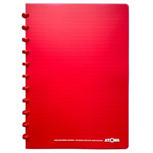 Atoma - Cahier A4 &agrave; Anneaux - 72 Feuilles D&eacute;tachables (144 Pages) avec Marge - Couverture en Polypropyl&egrave;ne Recyclable (Rouge - Lign&eacute; (8mm)) (Yavari SRL, neuf)