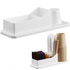 Navaris Organisateur à Café - Distributeur Sucre Thé Café Touillette Serviette - Avec Range-Dosette et Porte-Gobelet - Maison Bureau Cafétéria (SX-Commerce, neuf)