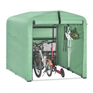 SoBuy Abri de Jardin, Cabane de Jardin Exterieur Imperméable, abri Moto avec des Crochets, Garage pour Vélo et Outils, Abri Vélo, Rangement et Stockage, Vert, 159x219x165 cm, KLS11-L-GR (SoBuy-Shop-FR, neuf)