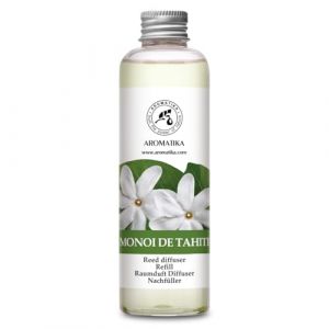 Recharche Diffuseur Roseaux de Monoï de Tahiti 200ml - Bâtonnets de Parfum - Parfum Ambiance - Desodorisant Maison - Diffuseur à Roseaux - Diffuseur de Parfum (AROMATIKA trust the power of nature, neuf)