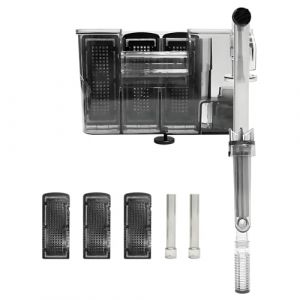 Ysislybin Filtre Aquarium Réglable 800L/H Pompe Aquarium, Ultra-Silencieux Filtre Externe Aquarium, Circulation d'oxygène, Filtre Suspendu Hang Cascade Convient aux Aquariums Jusqu'à 210L (ysislybin, neuf)