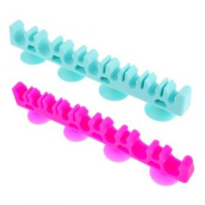 Gatuida 2 pi&egrave;ces Support Pinceau Maquillage Silicone Flexible avec Ventouse Organiseur Polyvalent pour S&eacute;chage et Rangement Cosm&eacute;tiques Design Moderne pour Salle de Bain et Voyage (Queenie ruy, neuf)