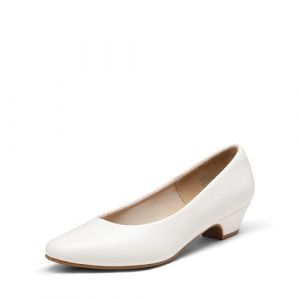 DREAM PAIRS Escarpins Femme Petit Talon Chaussure, Escarpins Compensés Elégants et Confortables pour Femme,Size 37,Blanc/PU,Mila (dreampairsEU, neuf)