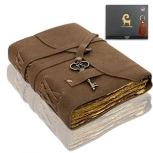 Urban Leather Journal intime vintage avec motif cl&eacute; 20,3 cm reli&eacute; en cuir reli&eacute; &agrave; la main avec papier &agrave; bords verg&eacute;s antique fait &agrave; la main Carnet de croquis d'artiste Journal de scrapbooking (Urban.Leather, neuf)