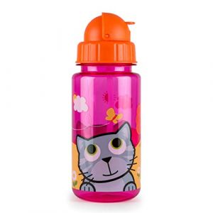 TUM TUM Gourde Enfants, Gourde Enfants avec Paille Tritan, 400 ml (Bluebell le Chat) (BABILOL, neuf)