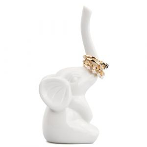 Ehuihuan Support de Bague Élégant pour Bijoux, Support de Bague Artisanal en Céramique, Figurine Éléphant pour Rangement de Bijoux, Support de Bague Éléphant en Porcelaine (PEACH WONG LIMITED, neuf)