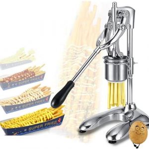 Machine &agrave; frites manuelle, extrudeuse de frites en acier inoxydable de 30 cm avec panier &agrave; frites pour restaurant, snack-bars (ZBYXPP., neuf)