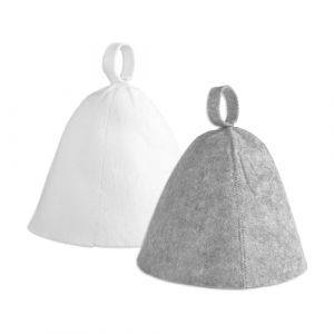 Lot de 2 chapeaux de sauna confortables en laine feutr&eacute;e pour tous les adultes (TUO-tuo, neuf)