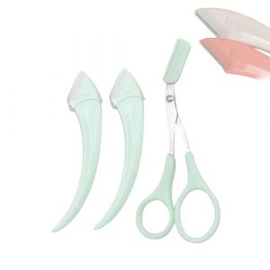 Beginner's Safety Eyebrow Razor - Stainless Steel Crescent Blade with Micro-Guard, Easy Eyebrow Shaping Women Makeup Tools for Beginners Makeup Lover (green) (jingruojixiea, neuf)