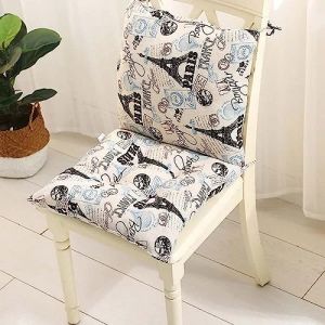 Coussin de Chaise avec Dossier 40x40 /45x45 Coussin de Siège Respirant Coussin Coton avec Rubans Coussins d’Assise de Jardin Exterieur Interieur Chaises de Cuisine ou de Salle à Manger (Color :#20 (YEYE-SHOP, neuf)