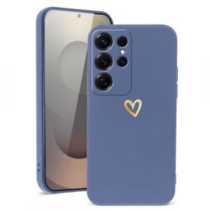 Vauki Coque pour Samsung Galaxy S25 Ultra 6.9", Etui Fille avec Or Motif Coeur Souple TPU Silicone Antichoc Anti-Rayures Housse Protection Case Compatible avec Samsung S25 Ultra, Bleu (IRONBORN REAL ESTATE, neuf)