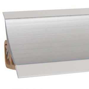HOLZBRINK Profil d&rsquo;&eacute;tanch&eacute;it&eacute; pour plan de travail, joint cuisine, profil d&eacute;coratif, plinthe cuisine, Mat&eacute;riel PVC, couleur : Aluminium 23x23mm 1 m (Jumbo-Shop, neuf)