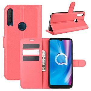 HualuBro Coque Alcatel 1S 2020, Alcatel 1V 2020 Coque, Alcatel 3L 2020 Coque, Etui de Protection en PU Cuir Flip Cover Case Antichoc Portefeuille Housse pour Alcatel 1S 2020 Coque (Rouge) (HualuBro EU, neuf)