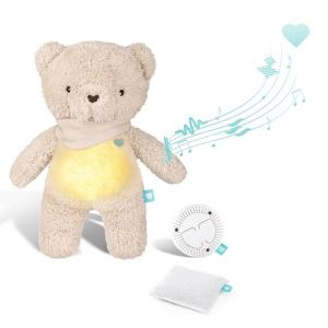 myHummy Ours 5 en 1 - Aide au sommeil avec lumière et coussin chauffant - Veilleuse apaisante et doudou pour bébé (Szumisie, neuf)