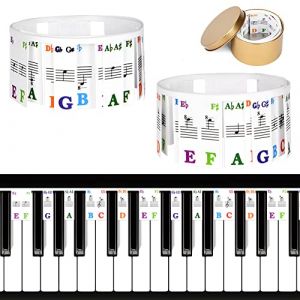 URAQT Autocollants de Clavier de Piano, Indépendant Réutilisable PVC Autocollants de Piano de, Accessoires Pour pianos de taille standard à 88 touches, Idéal pour Enfants et Débutants (Coloré) (Kitchensupplier, neuf)