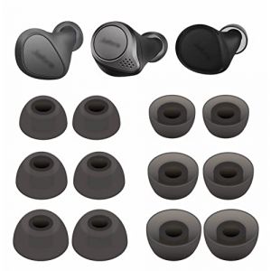 Elite 75T / Elite 7 Pro/Elite 3 Lot de 6 Paires d'embouts en Gel de Silicone Souple compatibles avec Jabra Elite 65T / Elite 7 Active/Elite 4 Active &ndash; S/M/L Gris (XYZXYZ-Fr, neuf)