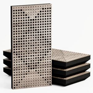 Lot de 4 Panneaux acoustiques étroits absorbants diffusants | 50x25cm | Absorption - Diffusion - Réflexion - Insonorisation | Modèle-Epaisseur-Couleur : [WILDS - 53 mm | Sonoma] (ATB-SOUND, neuf)