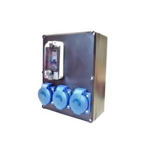 Carré Rouge - Coffret d’Atelier ou de Chantier sur Prises 16A - Étanche, IP44 - Assemblé et Câblé, 11 Modules - Fabrication Française - 27 x 25 x 16 cm (Mon Coffret de Chantier, neuf)