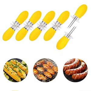 10 Pi&egrave;ces Brochettes de Ma&iuml;s, Brochettes de Ma&iuml;s Domicile Barbecue Pique-Nique Porte-ma&iuml;s en &eacute;pi Brochettes BBQ Brochettes Epis Ma&iuml;s Acier Inoxydable Cuisine Fourchettes &agrave; Fruit jaune (Renlcsfs, neuf)