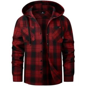 SwissWell Chemise Homme &agrave; Carreaux Capuche Chemise Bucheron Homme Flanelle Surchemise Manches Longues Rouge Fonc&eacute; XL (Zhengdaqian, neuf)