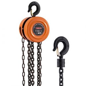 Palan Manuel à Chaine avec Crochet Robuste TEENO, 1000KG, 3m de Levage Max, Chaîne G80，Orange (1 T 3.0 M) (OÜ Skinbox, neuf)