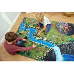SkippiDoo Tapis de Jeu Dinosaure - Tapis de Chambre d'enfant 160 x 120 cm, id&eacute;al pour Les Figurines de Jeu, Convient aux Dinosaures comme Schleich&reg; (SkippiDoo, neuf)