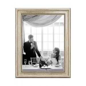 CABBEL Cadre photo 30x40 cm Argent – Style Baroque Vintage – Pour affiches, photos et certificats – Verre acrylique incassable – Élégant & décoratif – Idéal pour salon, bureau ou galerie (Seller4Ever, neuf)