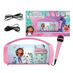 Lexibook, Gabby et la Maison Magique, Enceinte Haut-Parleur sans Fil Lumineuse avec Micro, Son st&eacute;r&eacute;o, Fonction karaok&eacute;, Ports USB et Carte SD, Batterie Rechargeable, Poign&eacute;e de Transport, BTP585GDHZ (Lexibook S.A (Officiel), neuf)