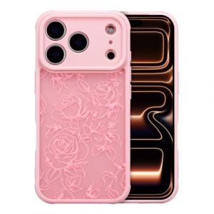 XIZYO Coque pour iPhone 17 Pro 6,3 Pouces, Mignon Mat Translucide Fleur de Rose Floral Motif Antichoc Coque, Housse Luxe Esth&eacute;tique Souple TPU pour Filles Femmes, Branche Fleur/Rose (XIZYO, neuf)