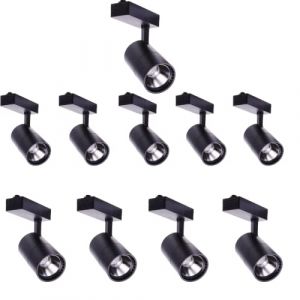 JANDEI - Pack x10 Spots Plafond LED Rail 40W, Lumi&egrave;re Froide 6000K, 2700 Lumens, 220V 50-60Hz Monophas&eacute;, Aluminium pour Dressing, Vitrine, Magasin, Bureau. (Noir) (Jandei Led, neuf)