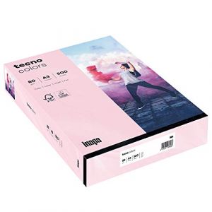 inapa Tecno Colors Lot de 500 feuilles de papier coloré Rose clair Format A3 80 g/m² (versando®, neuf)