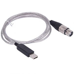 Adaptateur d'interface USB vers DMX 512 - Contrôleur Dmx512 - Contrôleur d'éclairage de scène - Variateur RS485 série 3 broches XLR - Prend en charge le logiciel Freestyler (1,8 m, coque USB noire) (USANGREEN, neuf)