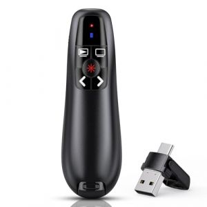 Télécommande sans fil pour présentation PowerPoint, 2,4 GHz, avec récepteur USB, indicateur rouge, pour Windows/Mac/PowerPoint/Keynote/Google Slides/PDF (usb＆c) (VVKPEYIN STORE, neuf)