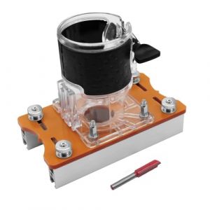 2 en 1 Defonceuse a Bois Plaque de Base, Aluminium Defonceuse Pi&eacute;destaux, D&eacute;fonceuse Plaque de Base pour Taille-Bordures de 65 MM, Avec &Eacute;chelle Defonceuse a Bois Plaque de Base (gooyee, neuf)