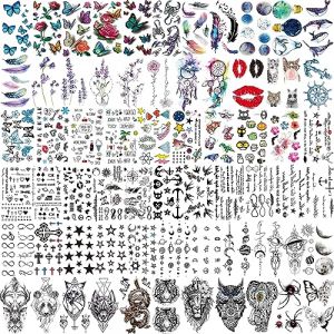 EGMBGM 6 Feuilles Réaliste Lion Roi Tatouage Temporaire Pour Homme Femme Autocollant Cool Noire Encre Tribal Tigre Étanche Faux Tatouages Enfants Art Corporel Réel Grand Tatouages Ephemere 3D Animaux (Egmbgm, neuf)