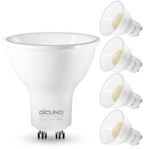 DiCUNO Ampoule LED GU10 4.5W, Efficacit&eacute; Energ&eacute;tique Classe B, &eacute;quivalent 60W, 710lm, Blanc neutre 4000K, Spot LED GU10 non-dimmable, 110&deg; Larges Faisceaux, 4 Pi&egrave;ces (DiCUNO EU Direct, neuf)