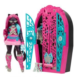 Monster High Monstrueux Secrets Catty Noir Coffret Énigmes à Hauntlywood avec poupée, dressing et plus de 19 surprises glamour, dont des vêtements pour poupée (IGLM STORE FR, neuf)