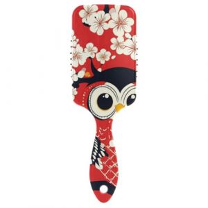 Peigne &agrave; coussin d'air en forme de hibou de style japonais pour la Saint-Valentin avec poign&eacute;e ergonomique pour cheveux fins (ChangZeFT, neuf)