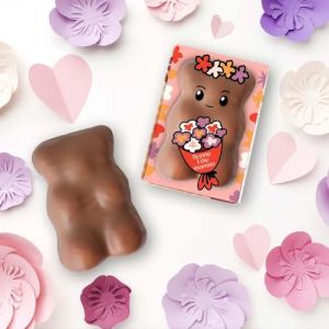 Chocodic Coffret Fête des Mères, Maman Maxi Ourson Guimauve Vanille enrobé de chocolat Lait, Cadeau Artisanal, Chocolat au Lait (CHOCODIC Maître artisan chocolatier depuis 1995, neuf)