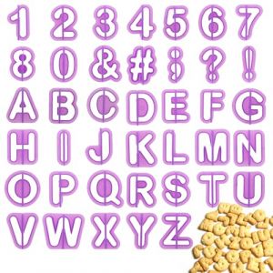 Giantree Lot de 40 emporte-pi&egrave;ces pour p&acirc;te &agrave; sucre, avec lettres, chiffres et signes de ponctuation, emporte-pi&egrave;ces pour d&eacute;coration de g&acirc;teau, accessoires de p&acirc;tisserie (helpfu, neuf)